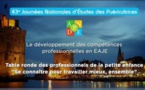 Table ronde autour du développement des compétences professionnelles en EAJE - ANPDE La Rochelle 2018