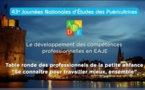 Table ronde autour du développement des compétences professionnelles en EAJE - ANPDE La Rochelle 2018 Table ronde autour du développement des compétences professionnelles en EAJE - ANPDE La Rochelle 2018